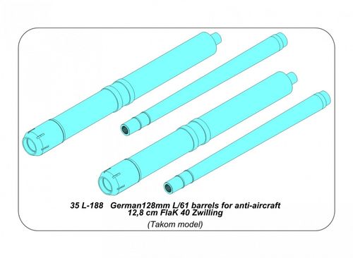 German128mm L/61 barrels for anti-aircraft 12,8 cm FlaK 40 Zwilling