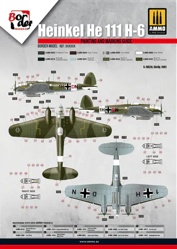 Border Model 1:35 - Heinkel He-111 H-6 - German WWII Bomber