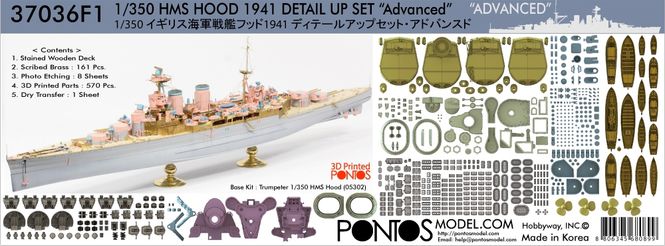 Hovedbilde Pontos Model 1:350 - HMS Hood 1941 Detail Up Set ...