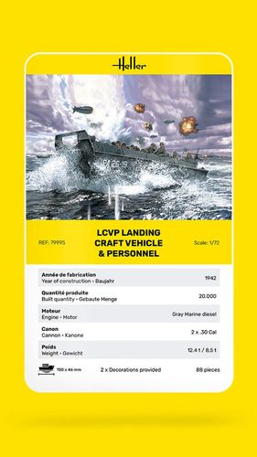 Heller 1:72 - LCVP Landing Craft Vehicle And Personnel 79995 