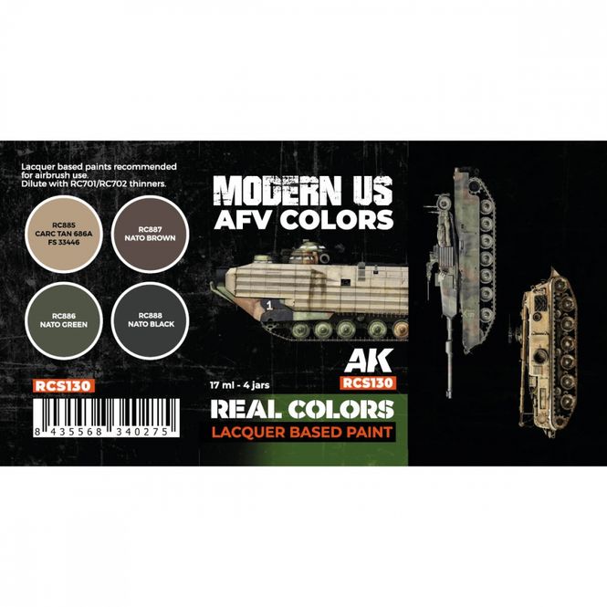 Hovedbilde AK-Interactive RCS130 Modern US AFV Colors Set