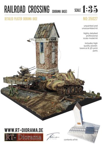 RT-Diorama 35027 Diorama Base: Railroad Crossing (1:35)