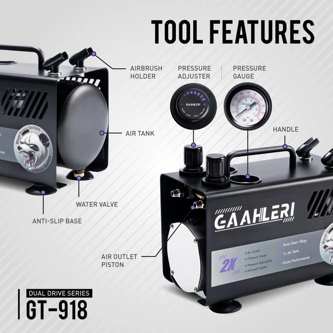 Hovedbilde Gaahleri Dual Drive Series Airbrush Air ...