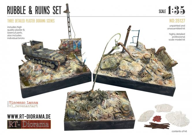 Main Image RT-Diorama 35127 Rubble and Debris Pile Set (3 ...