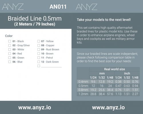 Anyz Braided Line Ø 0.8mm (2 Meters)