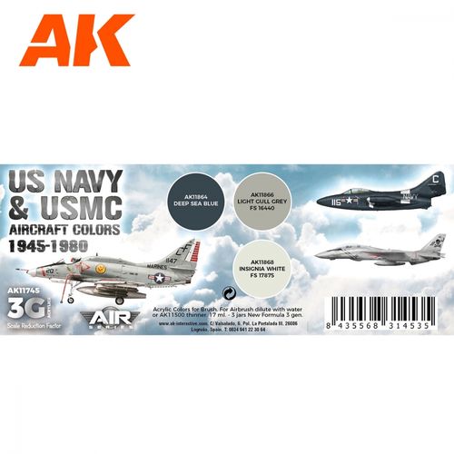 AK-Interactive AK11745 US Navy & USMC Aircraft Colors 1945-1980