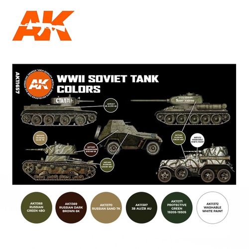 AK-Interactive AK 11657 WWII SOVIET TANK COLORS SET