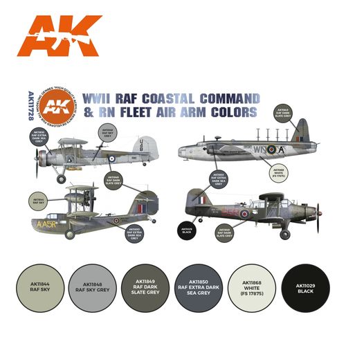 AK-Interactive AK 11728 WWII RAF Coastal Command & RN Fleet Air Arm Colors Set
