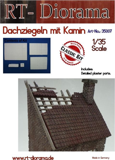 Main Image RT-Diorama 35007 Roof Tiles with Chimney (1:35)