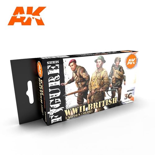 AK-Interactive AK 11636 WWII BRITISH UNIFORM COLORS SET