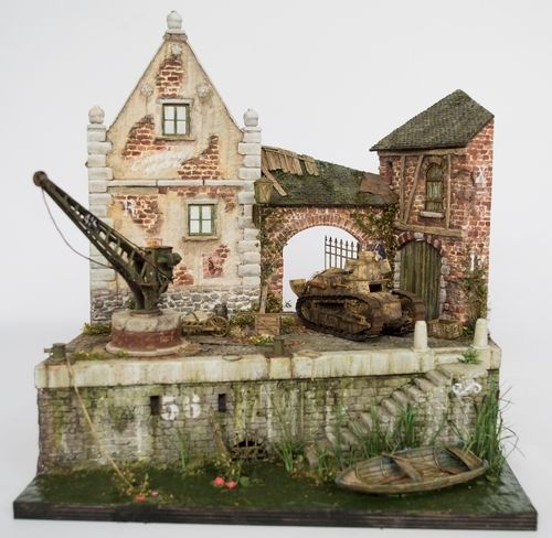 RT-Diorama 35308 Diorama Base: Marne River Port WWI (1:35)