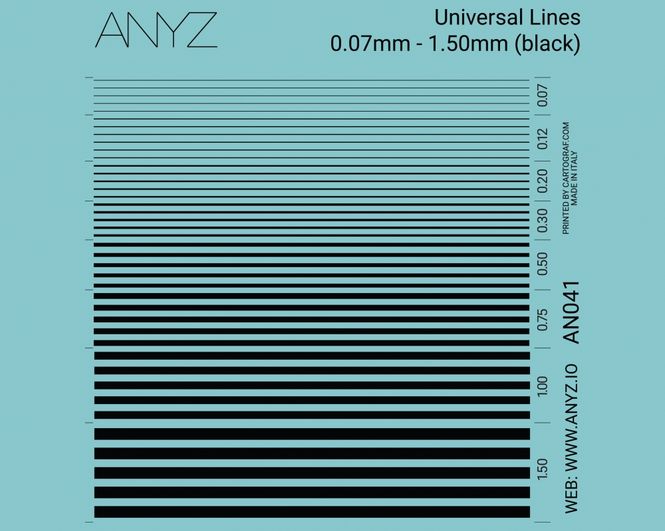 Main Image ANYZ Universallinjer 0,07 mm - 1,50 mm (svart)