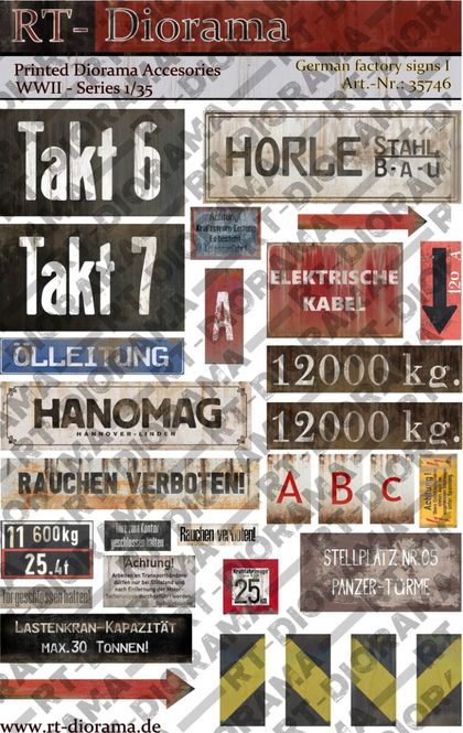 Main Image RT-Diorama 1:35 - 35746 German Factory Signs No.1