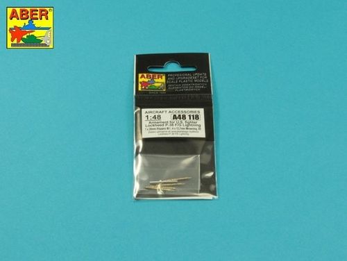 Armament for U.S. fighter Lockheed P-38 F/G Lighting: 1 x 20mm & 4x 12,7mm gun barrels - Aber Models