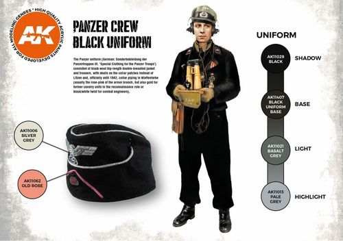 AK-Interactive AK 11622 PANZER CREW BLACK UNIFORMS SET