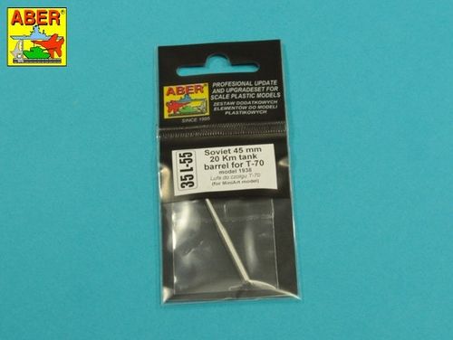 Soviet 45 mm 20 Km tank Barrel for T-70 (for MiniArt model)