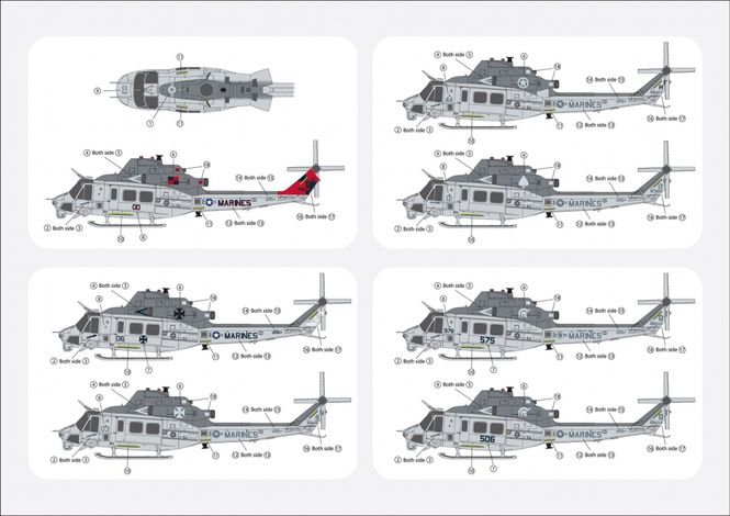 Hovedbilde HS Models 1:350 - Bell UH-1Y Venom - Decal Set ...