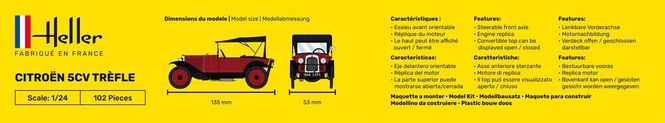 Hovedbilde Heller 1:24 - Citroën 5CV Trèfle (80702)