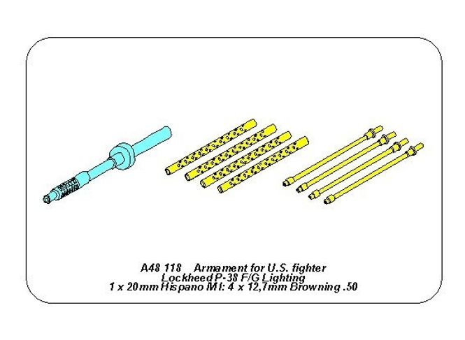 Hovedbilde Armament for U.S. fighter Lockheed P-38 F/G ...