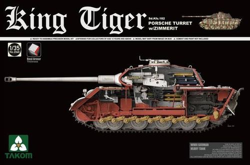 Takom 1:35 - King Tiger Porsche Turret w/Zimmerit - INTERIOR