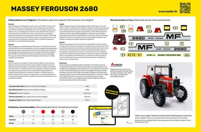 Hovedbilde Heller 1:24 - Massey Ferguson 2680 - Starter Set ...