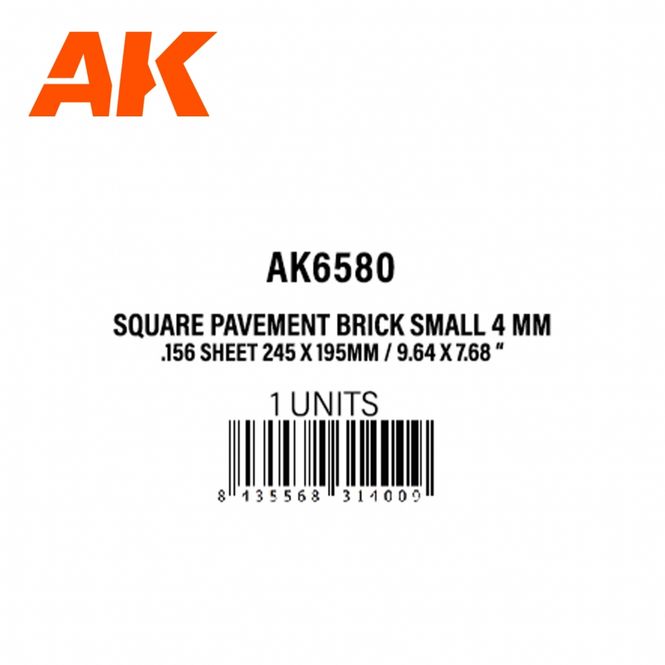 Main Image Square Pavement Brick Small 4MM/156 Sheet 245x195