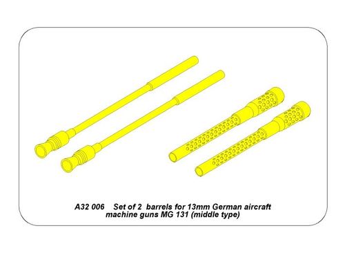 2  barrels for MG 131 -middle - Aber Models