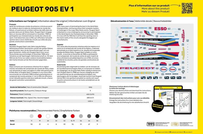 Hovedbilde Heller 1:24 - Peugeot 905 EV 1 - Starter Set ...