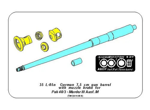 Pak 40/3 barrel with muzzle brake 