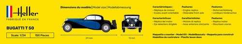 Heller 1:24 - Bugatti T 50 - Starter Set 56706 