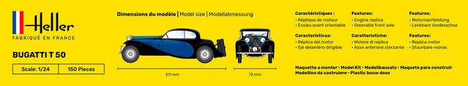 Hovedbilde Heller 1:24 - Bugatti T 50 - Starter Set 56706 