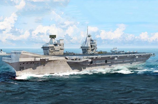 Hovedbilde Trumpeter 1:700 - HMS Queen Elizabeth Aircraft ...
