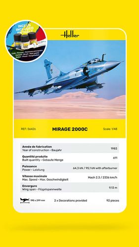 Heller 1:48 - Mirage 2000C - Starter Kit 56426 