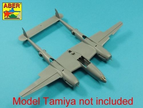 Armament for U.S. fighter Lockheed P-38 F/G Lighting: 1 x 20mm & 4x 12,7mm gun barrels - Aber Models