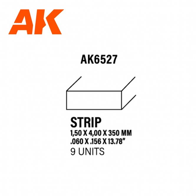 Main Image Strips 1.50 x 4.00 x 350mm - STYRENE STRIP