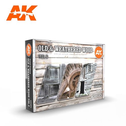 AK-Interactive AK 11674 OLD & WEATHERED WOOD VOL 2 SET