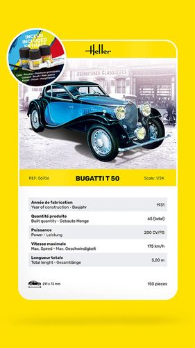 Heller 1:24 - Bugatti T 50 - Starter Set 56706 