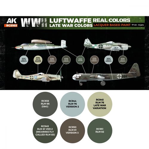 AK-Interactive RCS103 Luftwaffe WWII Late War Colors Set