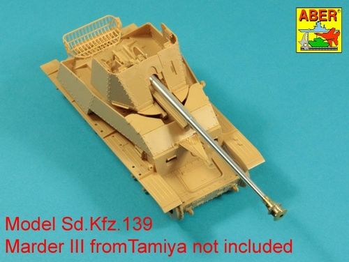 Barrel  76,2mm Pak 36(r) for German Tank Destroyer Marder III (Sd.Kfz. 139)