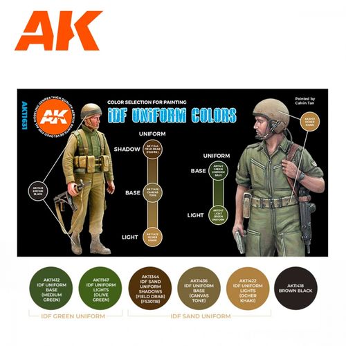 AK-Interactive AK 11631 IDF UNIFORM COLORS SET