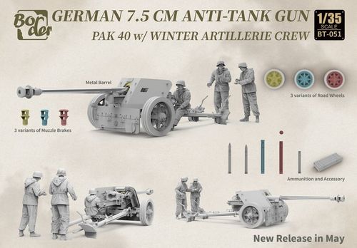 Border Model 1:35 - German 75 mm Anti-Tank Gun PaK 40