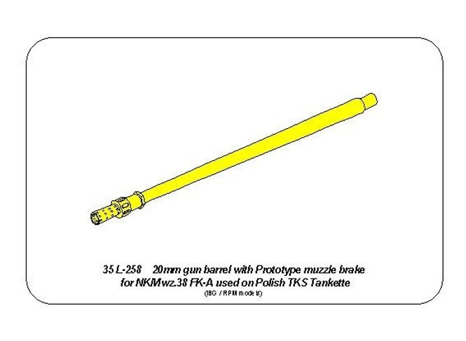 Hovedbilde 20mm gun barrel with prototype muzzle brake for ...