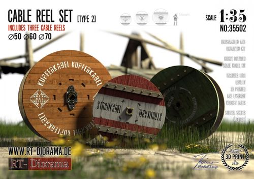 RT-Diorama 1:35 - 35502 Cable Reel Set (3 pcs. / Medium)