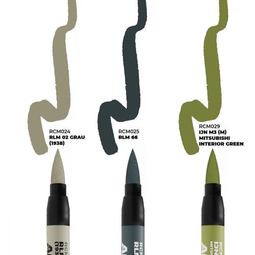 AK Real Colors Markers -  Axis WWII Aircraft Cockpit Colors - 3 markers