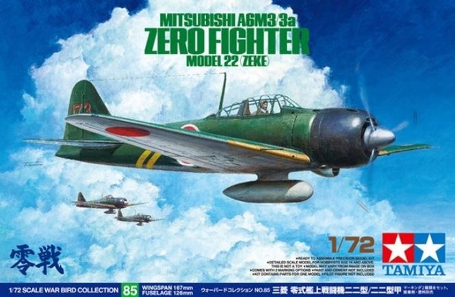 Hovedbilde Tamiya 1:72 - Mitsubishi A6M3/3a Zero Fighter ...