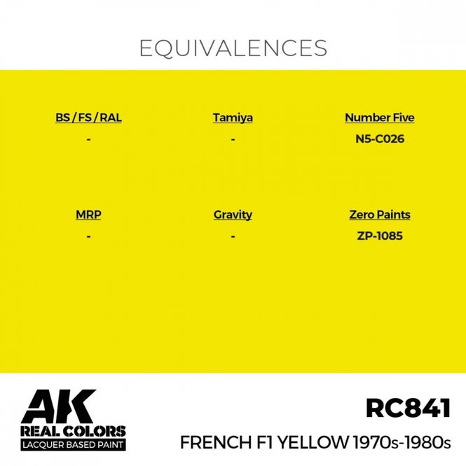 Hovedbilde RC841 French F1 Yellow 1970s-1980s