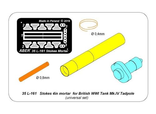 Stokes 4in mortar for Mk.IV Tadpole