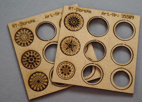 RT-Diorama 1:35 - 35589 Round Manhole Cover (6 pcs)