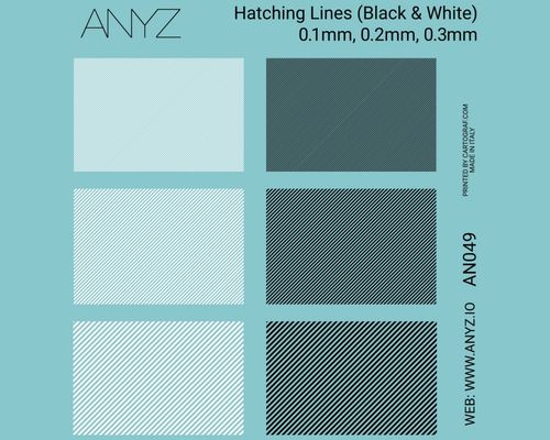 ANYZ Hatching Lines (Black & White) 0.1mm, 0.2mm, 0.3mm
