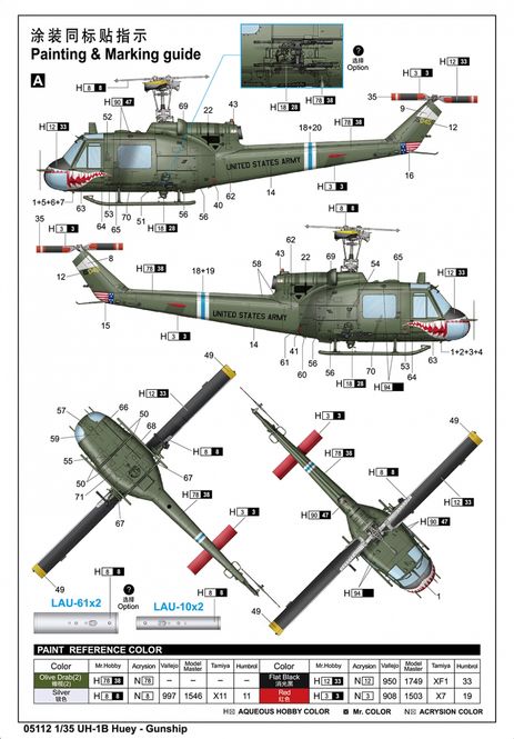 Hovedbilde Trumpeter 1:35 - Bell UH-1 B Huey - Gunship ...